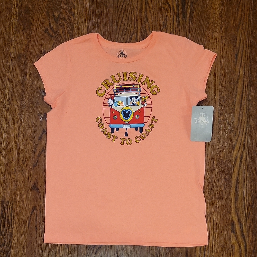 Disney Kids Peach 'Cruising Coast to Coast' Graphic Tee L 10/12
